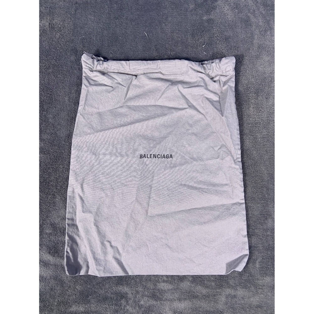 Balenciaga Women's Dust Bag Medium Gray Black Printed Logo Drawstring Storage